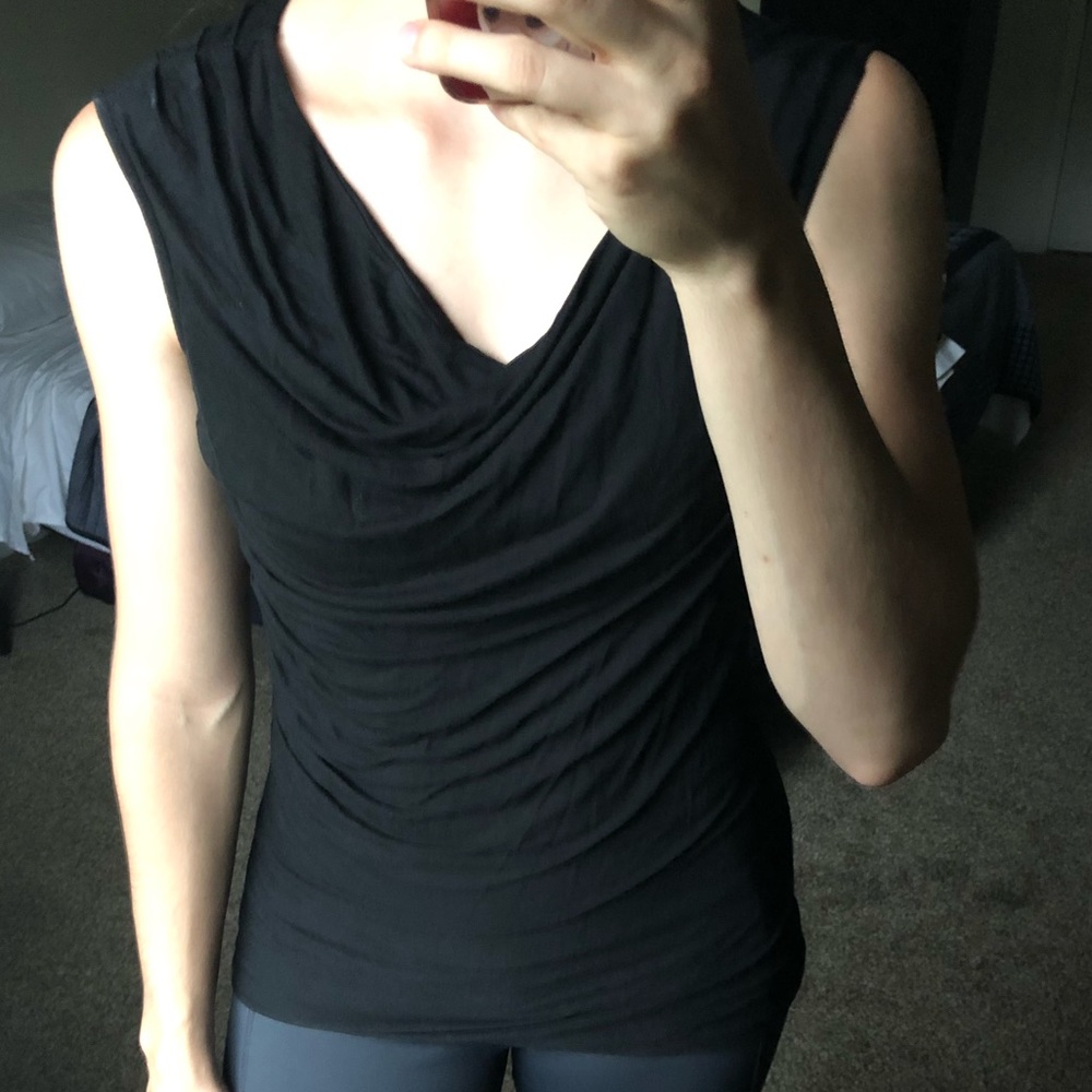 Black cowl neck tank